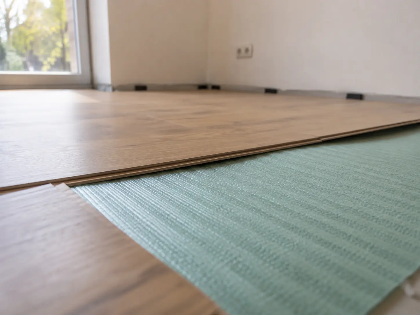 Vinylplanken auf Trittschalldämmung bei der Bodenverlegung über Altbestand in Magdeburg
